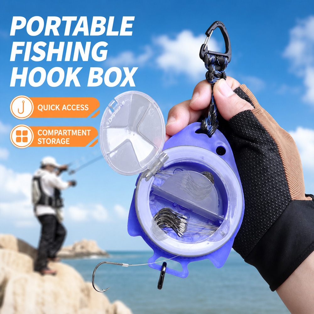Fishing Line Box - صندوق تخزين خطافات الصيد الدوار المحمول