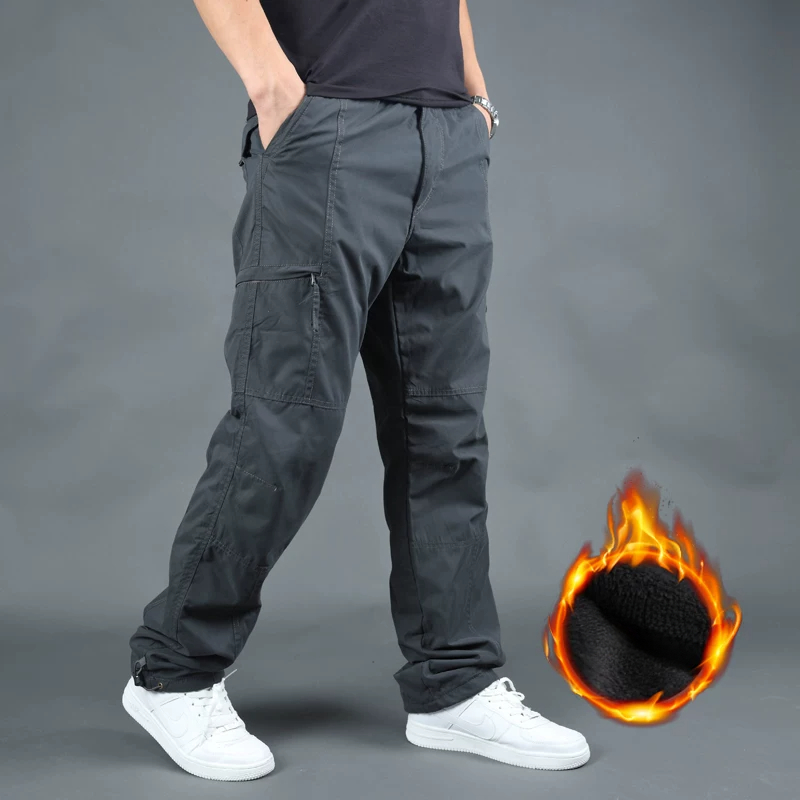 Fly Line - بنطلون رجالي للأنشطة الخارجية مبطن بالفرو،