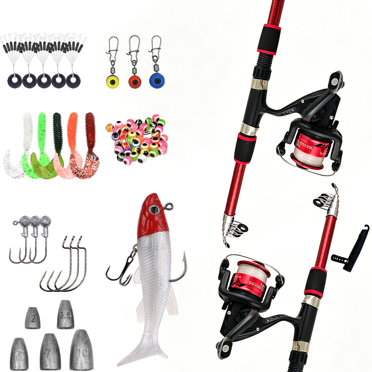 طقم صيد كامل: صنارة صيد دوارة  - مراجعة Fishing Line Spooler وسعره